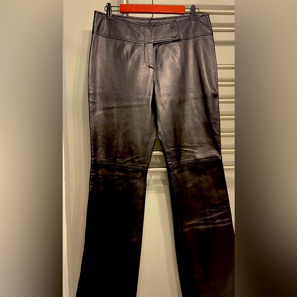 Tommy Hilfiger Vegan Leather Flare Pants Size 10